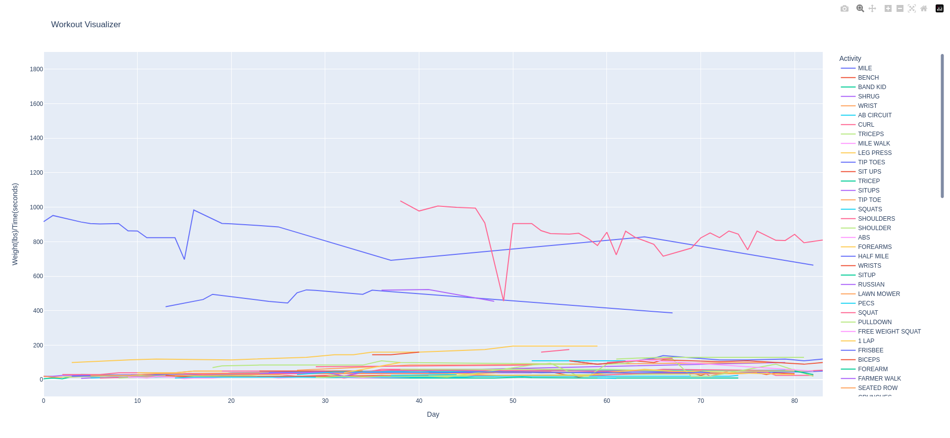 Workout Visualizer Project Screenshot